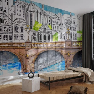 Fotomurale su misura Premium Sand - Una città come dipinta - Graffiti, Francia, Architettura