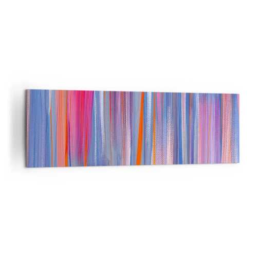Quadro su tela - Stampe su Tela - Linee verticali astratte nelle tonalità del blu e del rosa - 160x50cm - Ascensione arcobaleno - Decorazione murale moderna per soggiorno e camera da letto ARTTOR