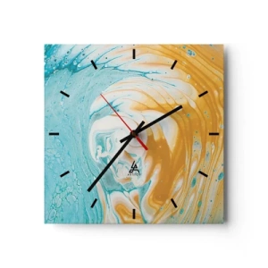 Orologio da parete - Orologio in Vetro - Vortice pastello - 40x40 cm