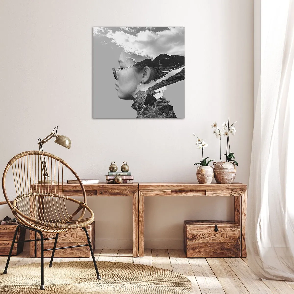 Quadro su tela - Stampe su Tela - Ritratto montano nuvoloso - 40x40 cm