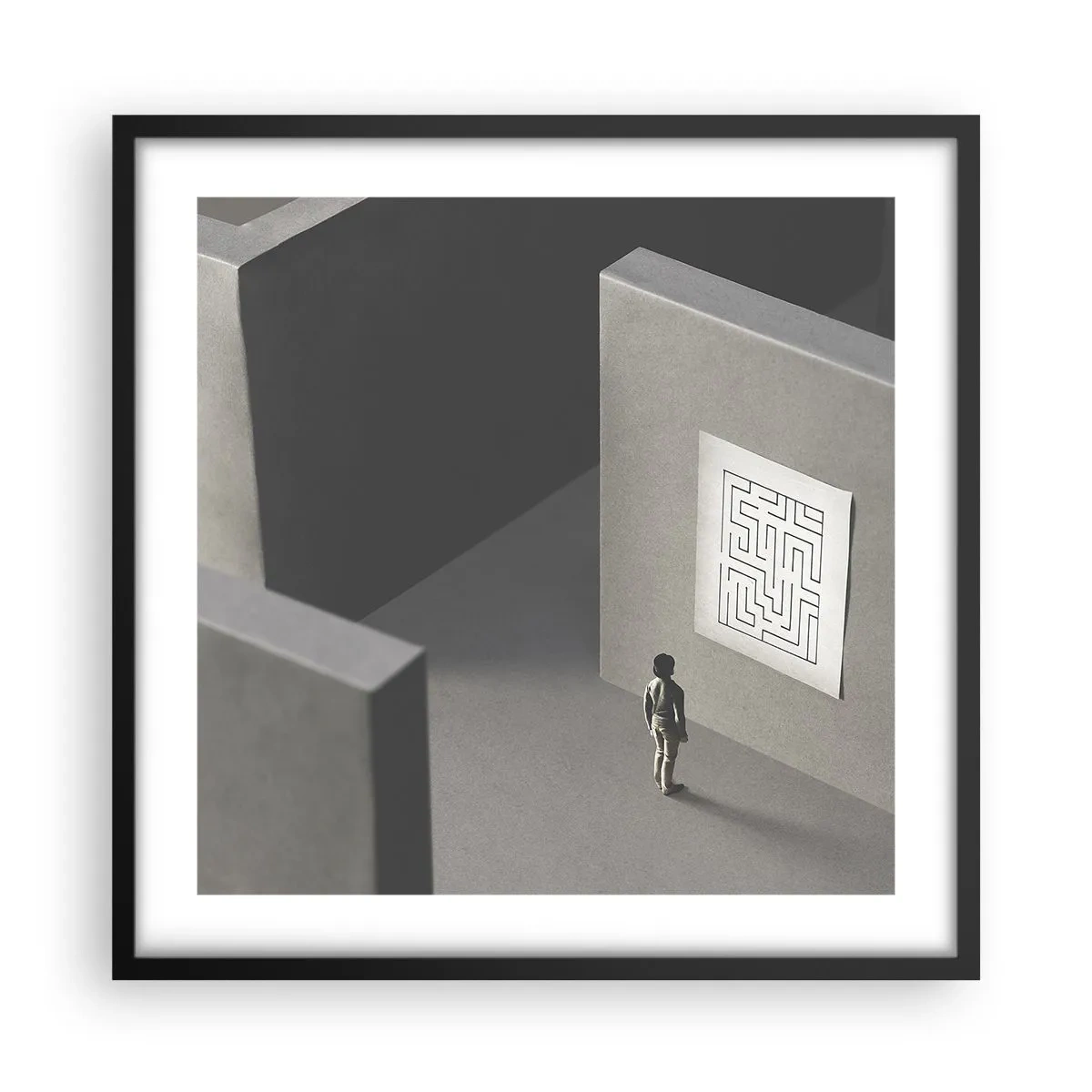 Poster in cornice nera - Ma dove mi trovo? - 50x50 cm