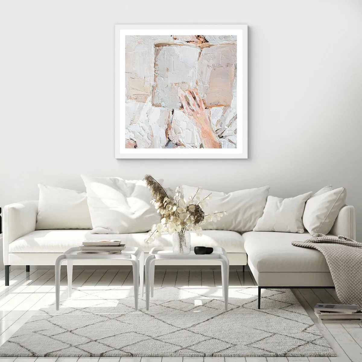 Poster in cornice bianca - In un altro mondo - 50x50 cm