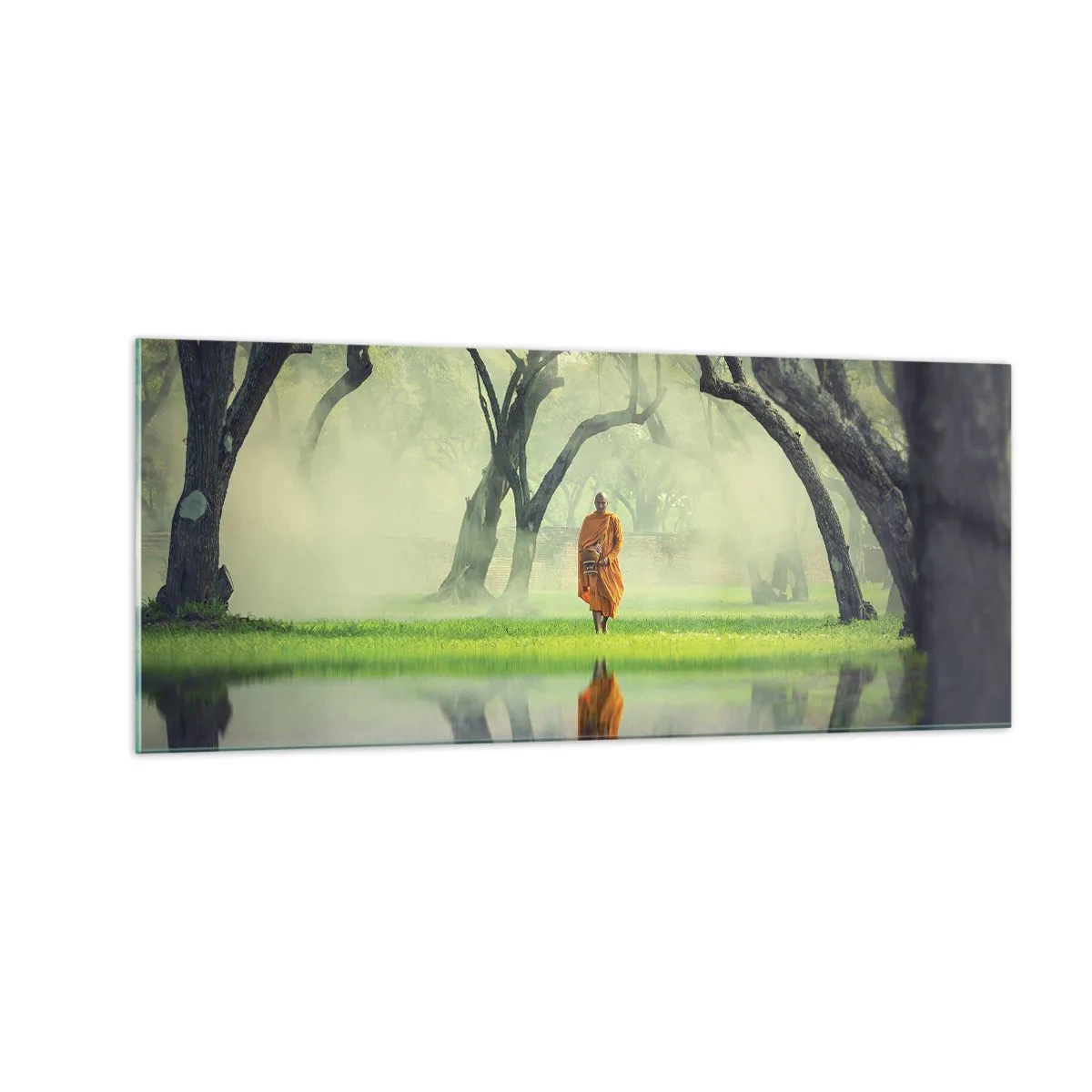 Quadro su vetro - In cammino verso l'illuminazione - 100x40 cm