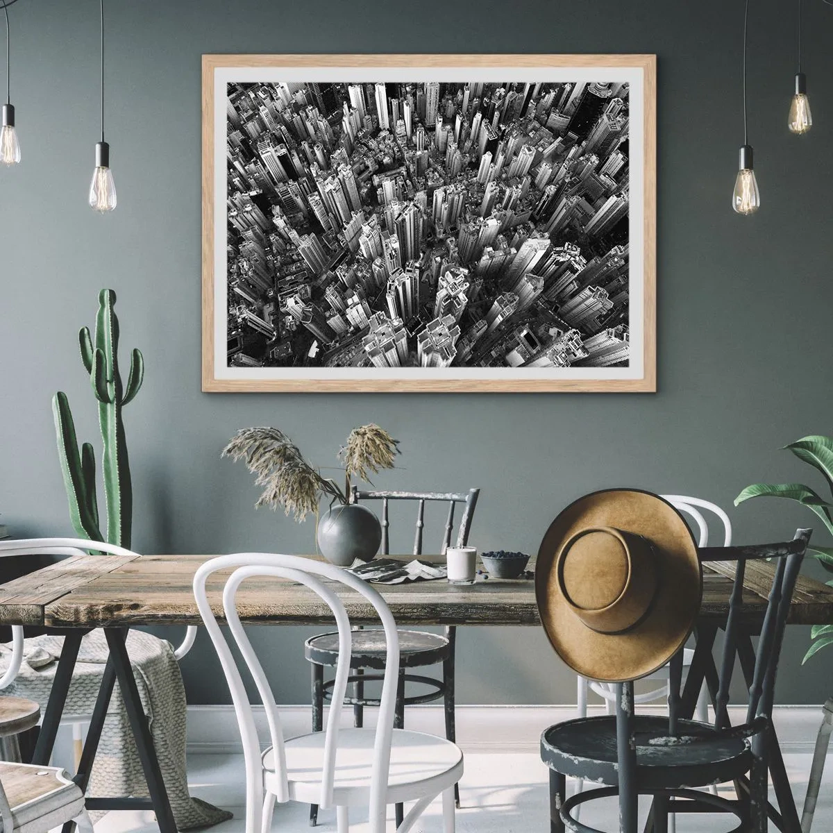 Poster in cornice rovere chiaro - Ancora più in alto - 70x50 cm