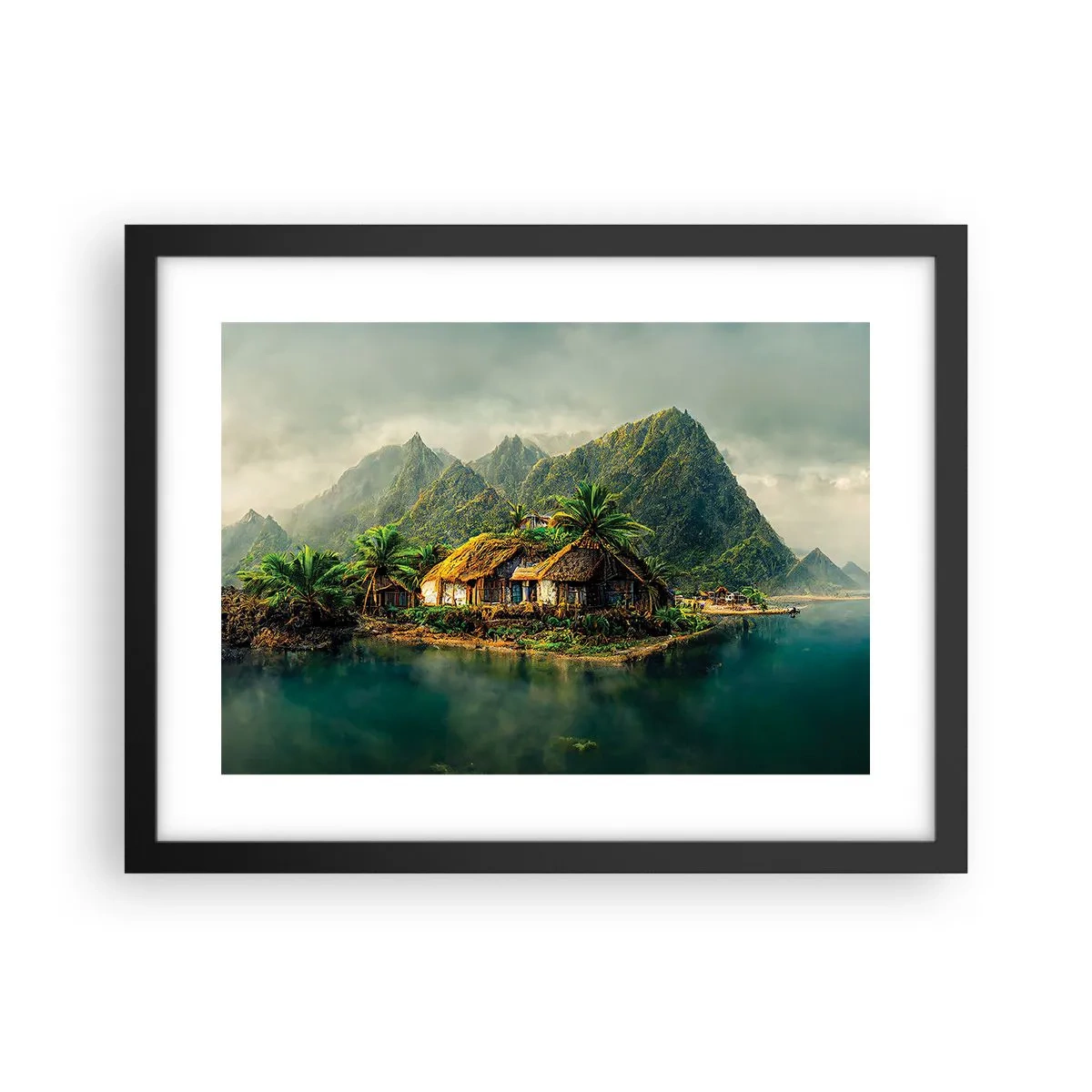 Poster in cornice nera - Paradiso tropicale - 40x30 cm