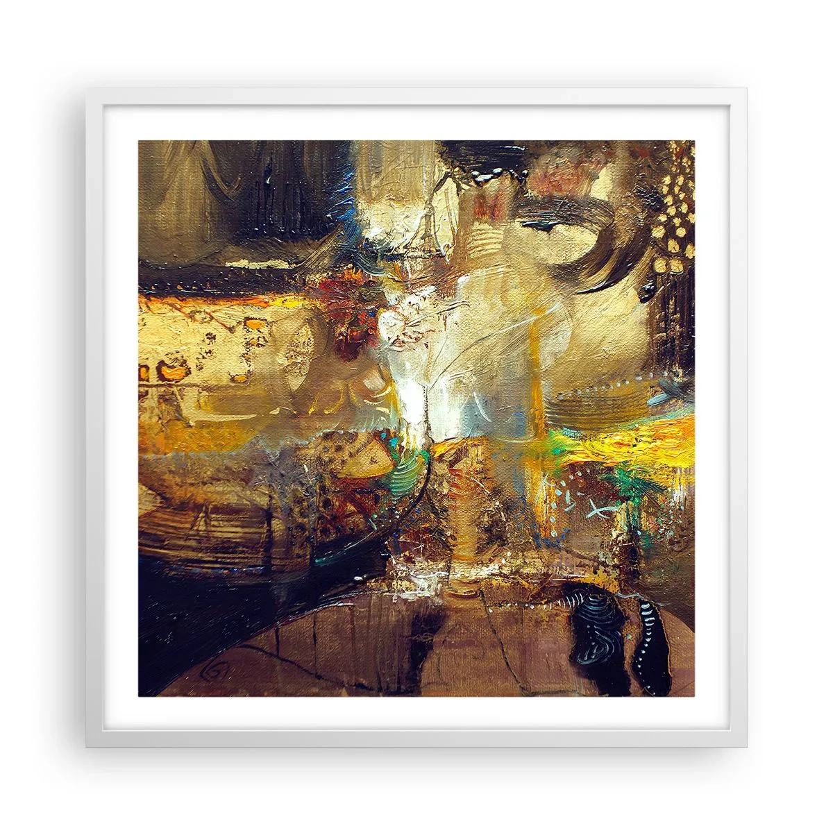 Poster in cornice bianca - Freddo, più caldo, bollente - 60x60 cm