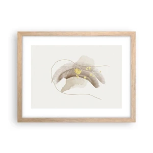 Poster in cornice rovere chiaro - Incontro nello spazio - 40x30 cm