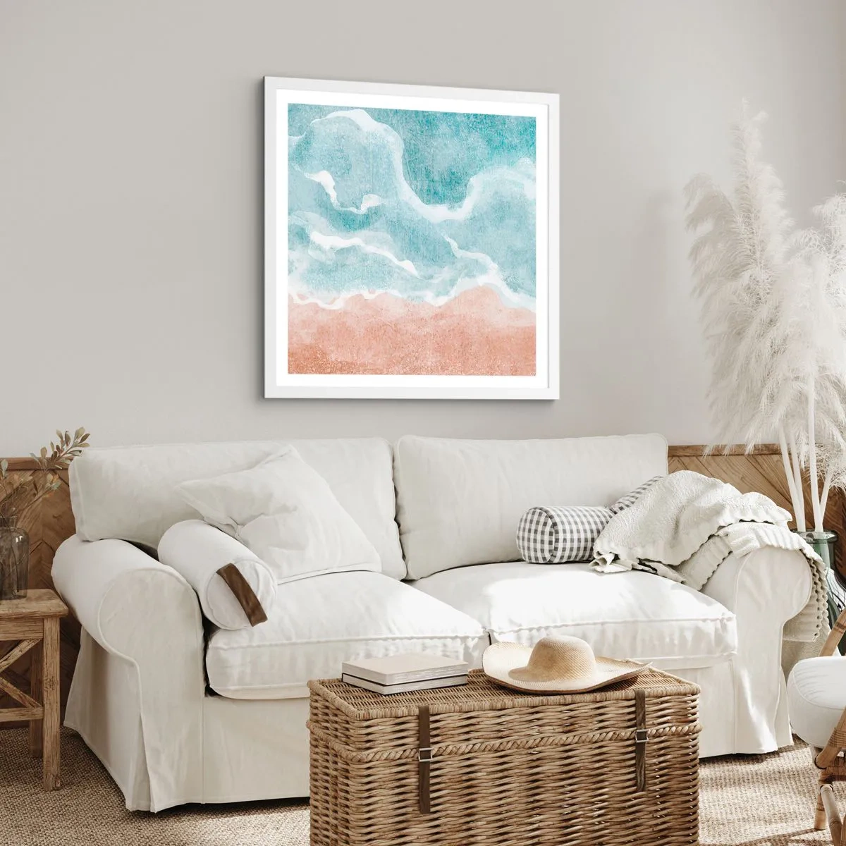 Poster in cornice bianca - Astrazione nebulosa - 40x40 cm