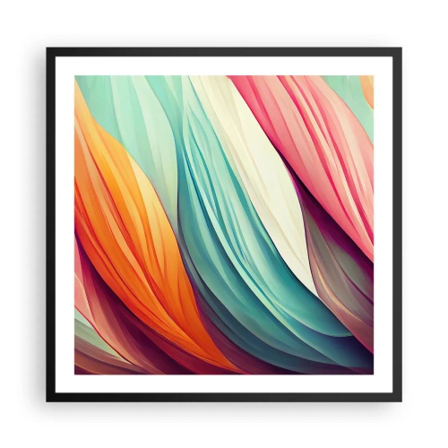 Poster in cornice nera - Intreccio arcobaleno - 60x60 cm