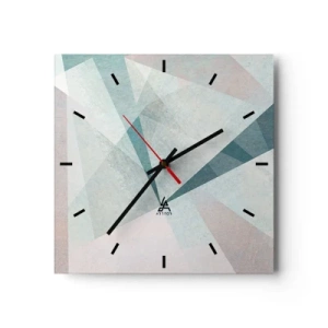 Orologio da parete - Orologio in Vetro - Forme geometriche in tonalità pastello di blu e grigio - 30x30cm - Con calma ma dinamicamente - Decorazione murale moderna per soggiorno e camera da letto ARTTOR
