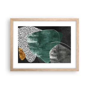 Poster in cornice rovere chiaro - Astrazione colorata con petalo d'oro - 40x30 cm