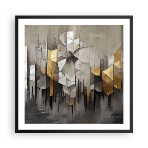 Poster in cornice nera - Composizione di ghiaccio e luce - 60x60 cm