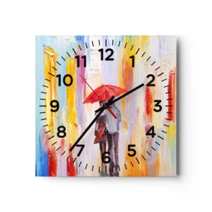 Orologio da parete - Orologio in Vetro - Che piova ancora - 40x40 cm
