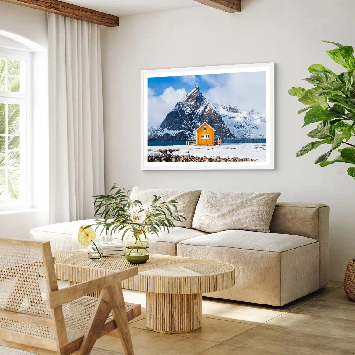 Poster in cornice bianca - Vacanze scandinave - 100x70 cm