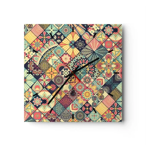 Orologio da parete - Orologio in Vetro - L'atmosfera del Marocco - 40x40 cm
