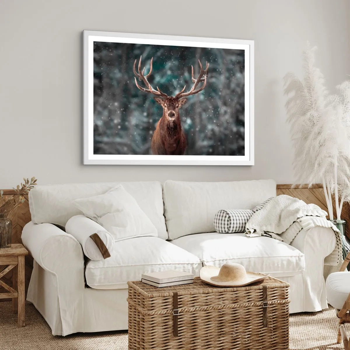 Poster in cornice bianca - Il re del bosco incoronato - 50x40 cm