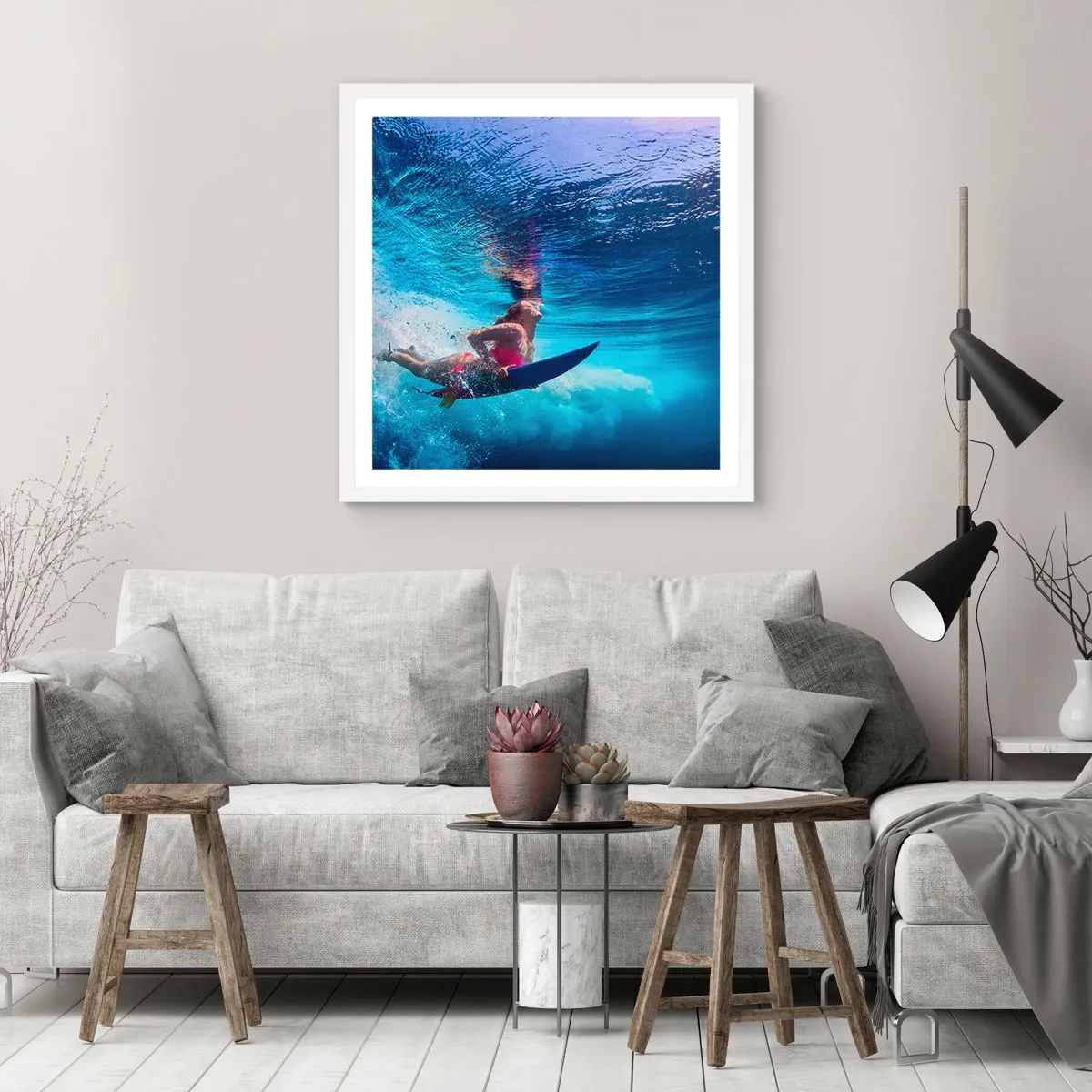 Poster in cornice bianca - La profondità della gioia - 50x50 cm