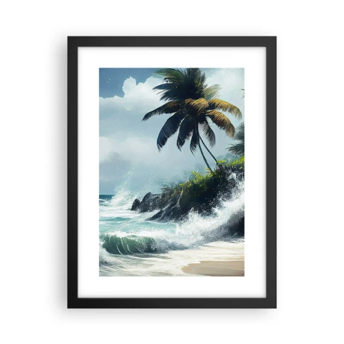 Poster in cornice nera - Sulla riva tropicale - 30x40 cm