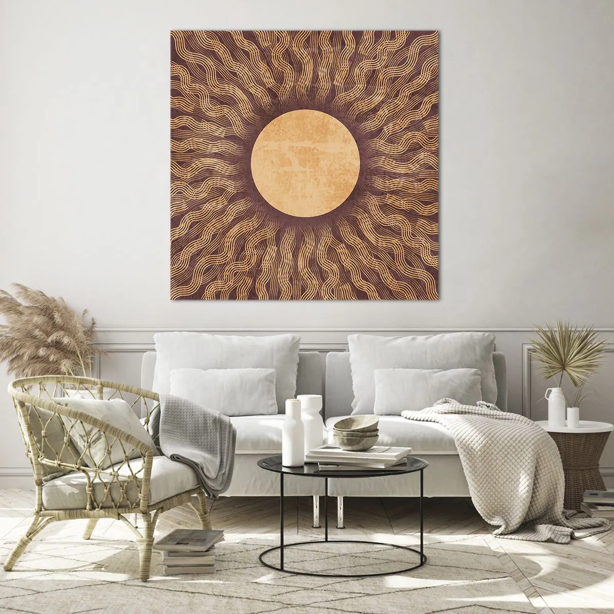 Quadro su vetro - L'icona del sole - 50x50 cm