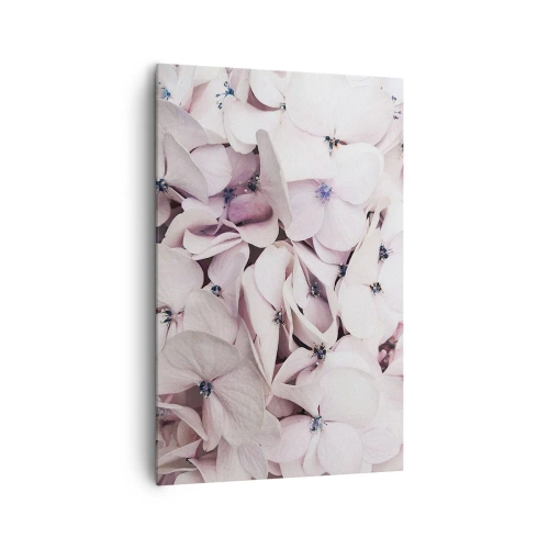 Quadro su tela - Stampe su Tela - Delicate ortensie bianche in tonalità pastello - 80x120cm - Un'alluvione di fiori - Decorazione murale moderna per soggiorno e camera da letto ARTTOR