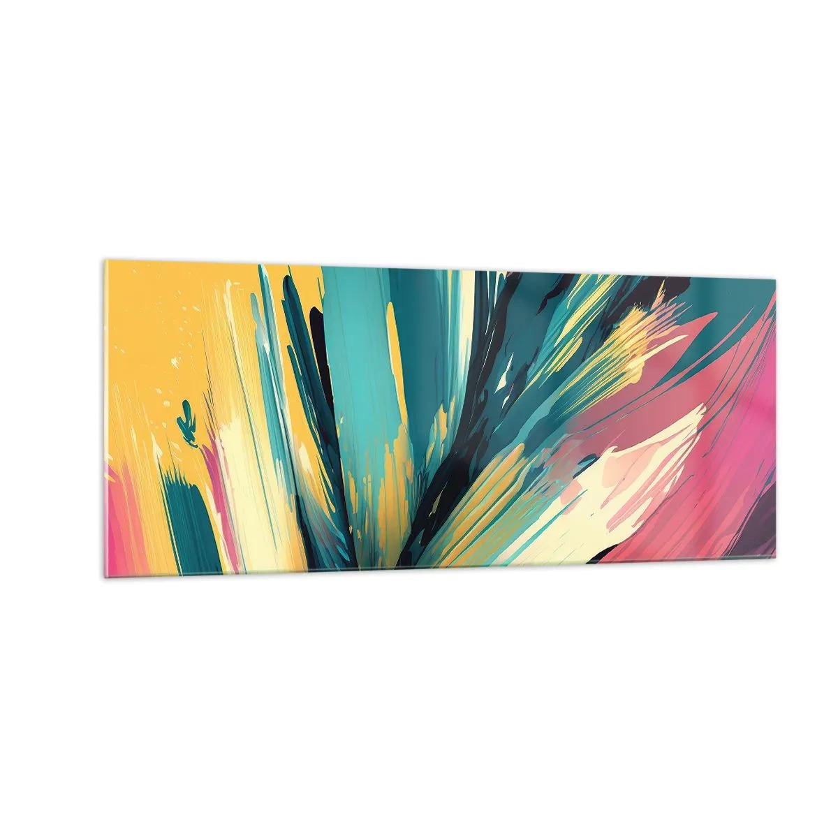 Quadro su vetro - Composizione: esplosione di gioia - 100x40 cm