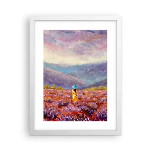 Poster in cornice bianca - Nel mondo di lavanda - 30x40 cm