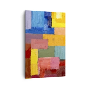 Quadro su tela - Stampe su Tela - Rettangoli astratti colorati in diverse tonalità - 80x120cm - Ognuno diverso, tutti colorati - Decorazione murale moderna per soggiorno e camera da letto ARTTOR