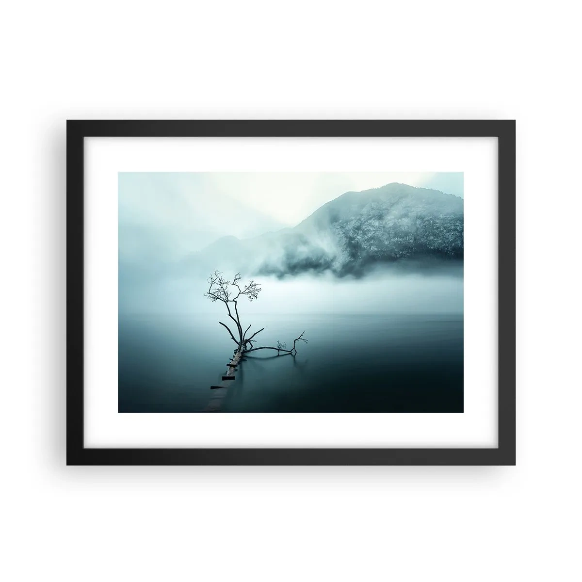 Poster in cornice nera - Dall'acqua e dalla nebbia - 40x30 cm