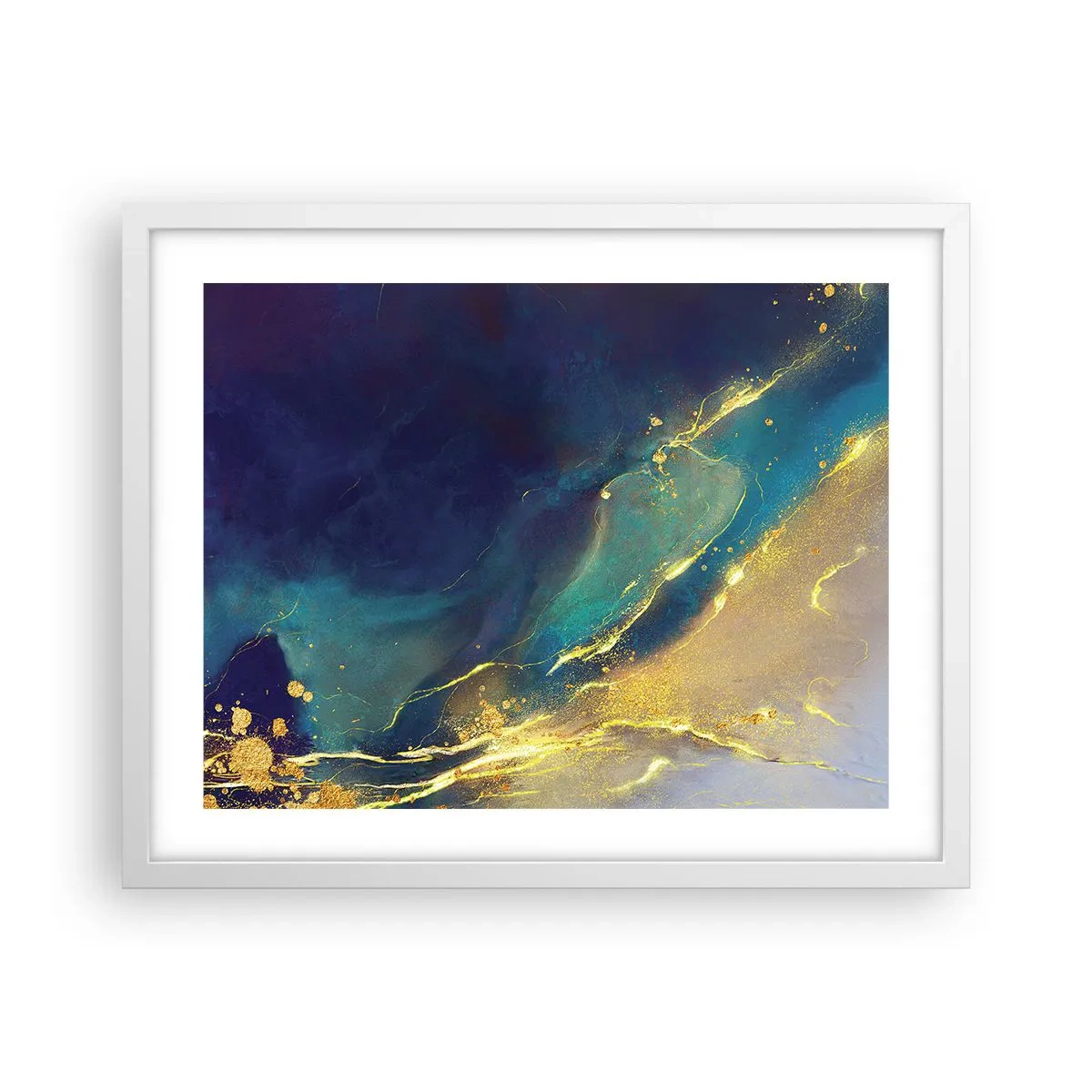 Poster in cornice bianca - La palude dorata - 50x40 cm