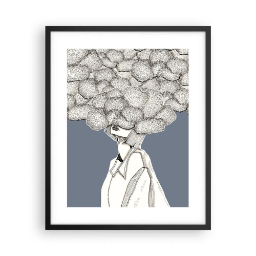 Poster in cornice nera - Con la testa tra le nuvole - 40x50 cm
