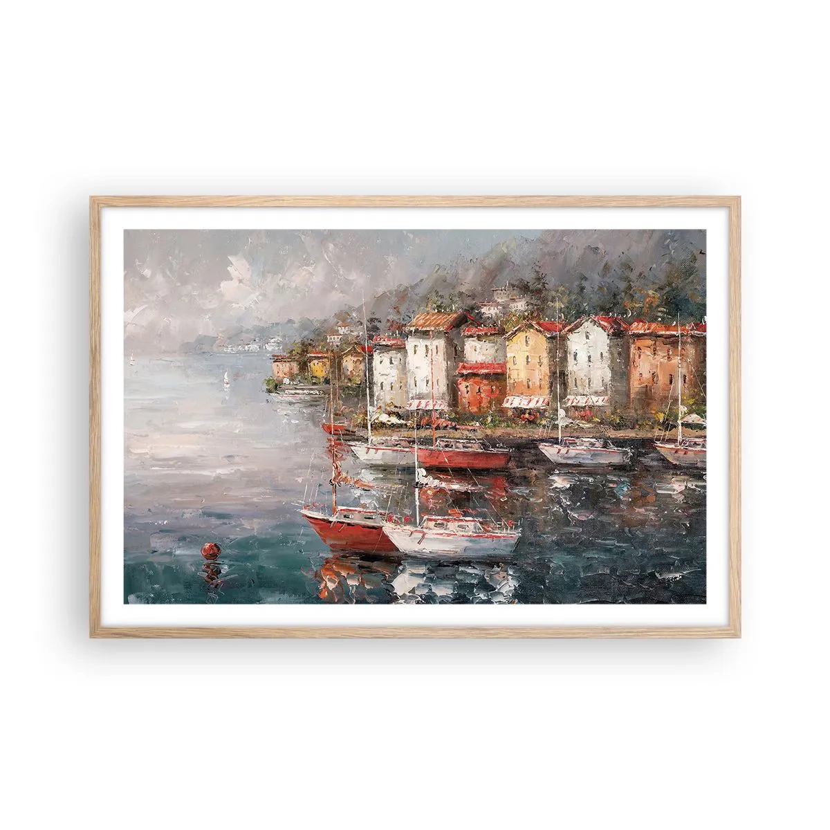 Poster in cornice rovere chiaro - Molo romantico - 91x61 cm