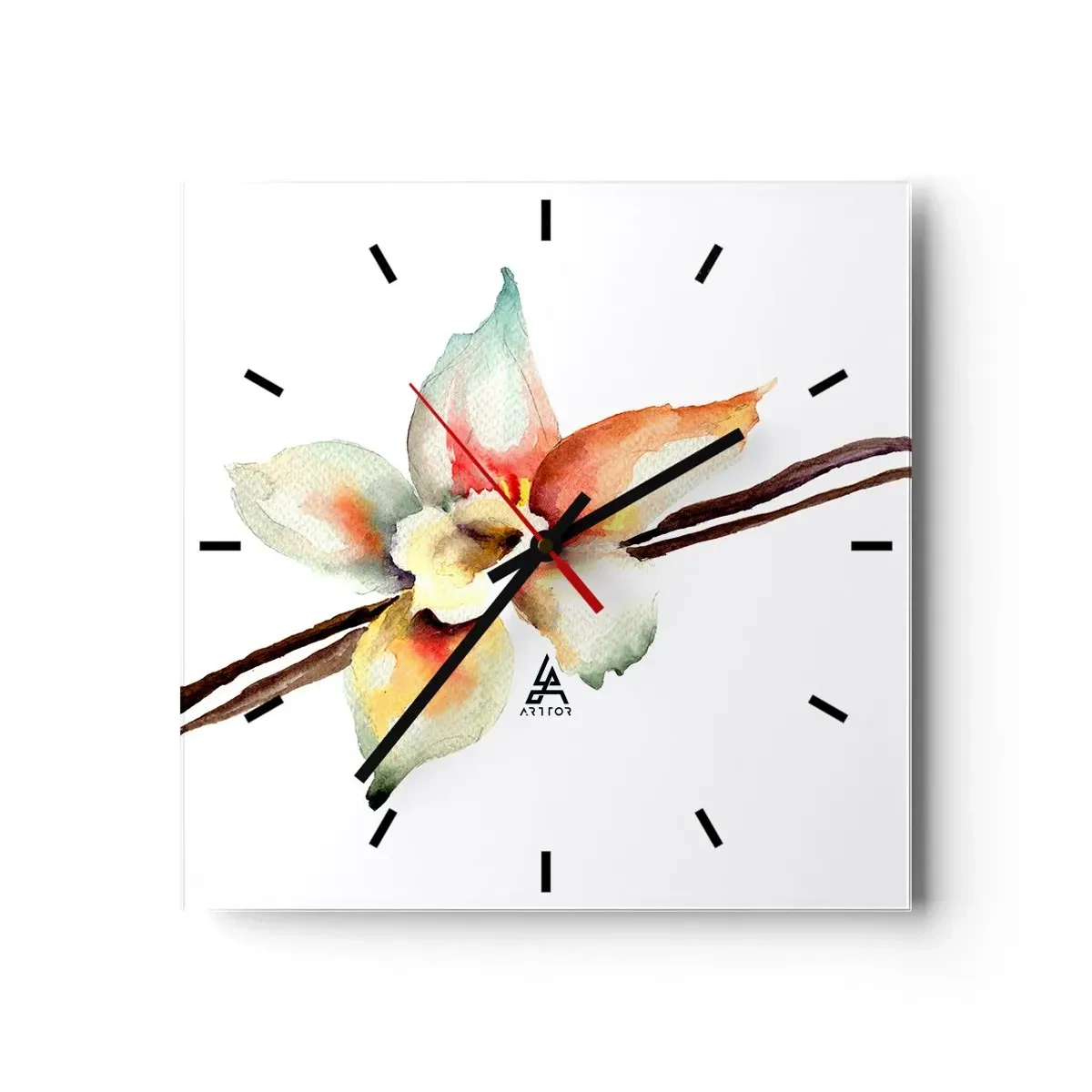 Orologio da parete - Orologio in Vetro - Dolcezza versata con la vernice - 40x40 cm