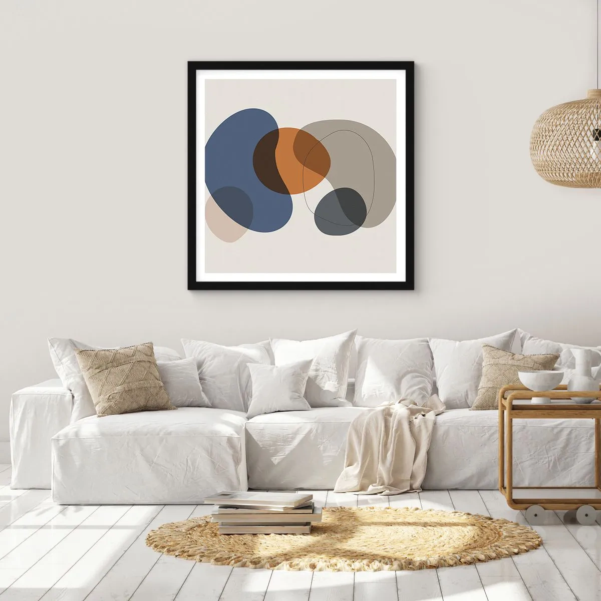 Poster in cornice nera - Gocce di colore - 40x40 cm