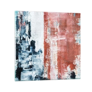 Quadro su vetro - Astratto in due metà - 30x30 cm