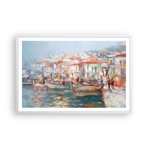Poster in cornice bianca - Vacanze in pastello - 91x61 cm