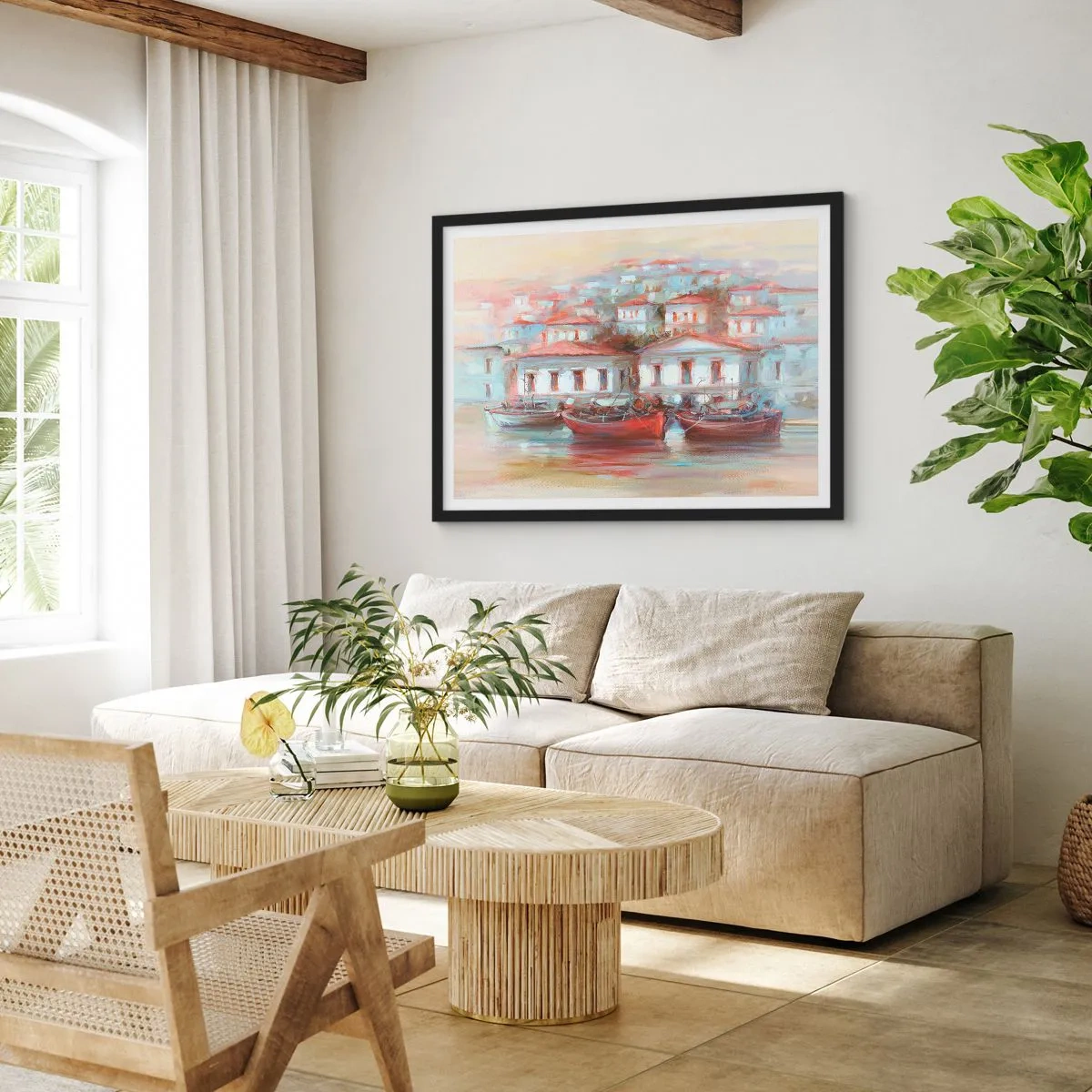 Poster in cornice nera - Cittadina felice - 91x61 cm