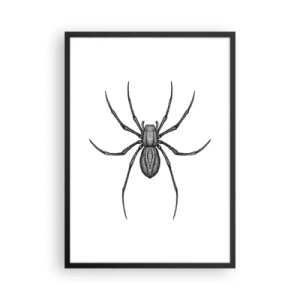 Poster in cornice nera - Illustrazione dettagliata di un ragno su sfondo bianco - 50x70cm - Precisione inquietante - Decorazione murale moderna per soggiorno e camera da letto ARTTOR