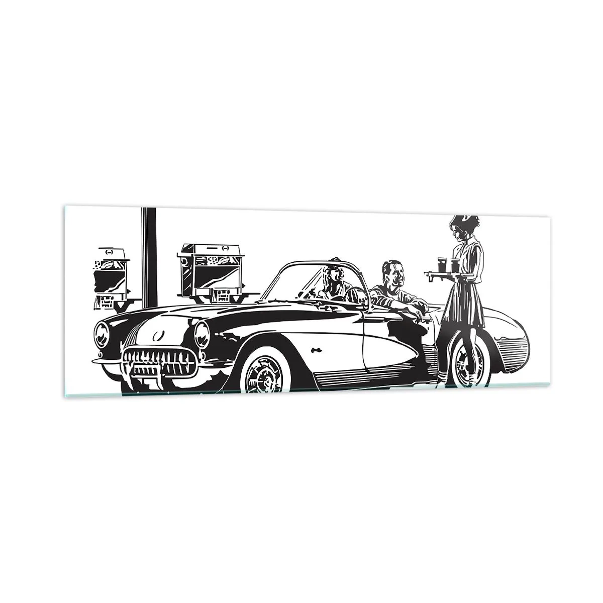 Quadro su vetro - Anni '60: l'America spensierata - 90x30 cm