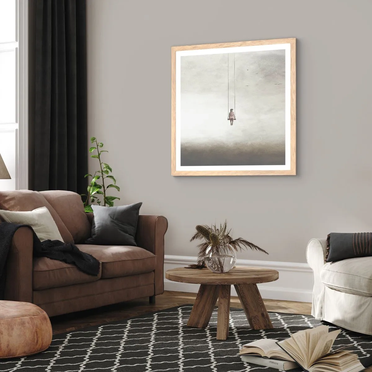 Poster in cornice rovere chiaro - Il bambino che è in noi - 60x60 cm