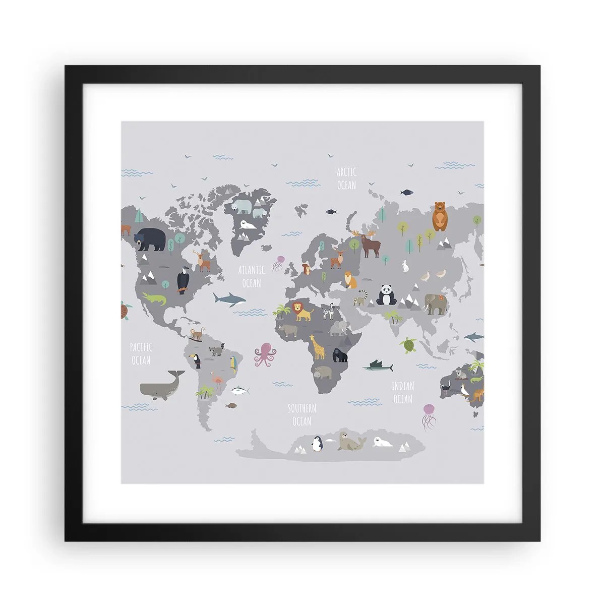 Poster in cornice nera - Dimmi di dove sei... - 40x40 cm