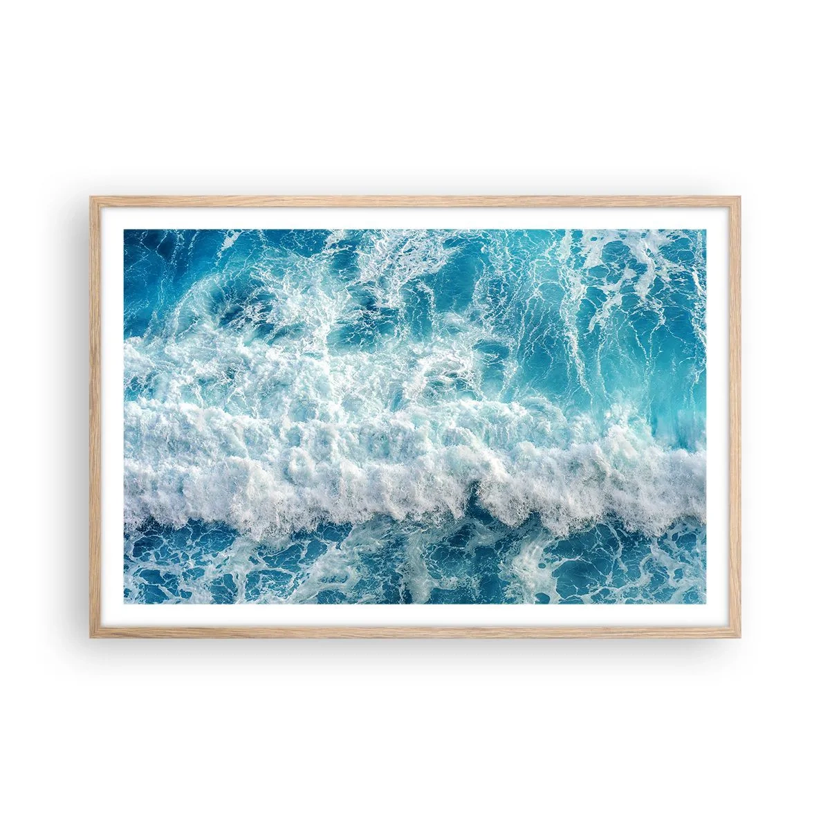 Poster in cornice rovere chiaro - Con gioia e saltellando - 91x61 cm