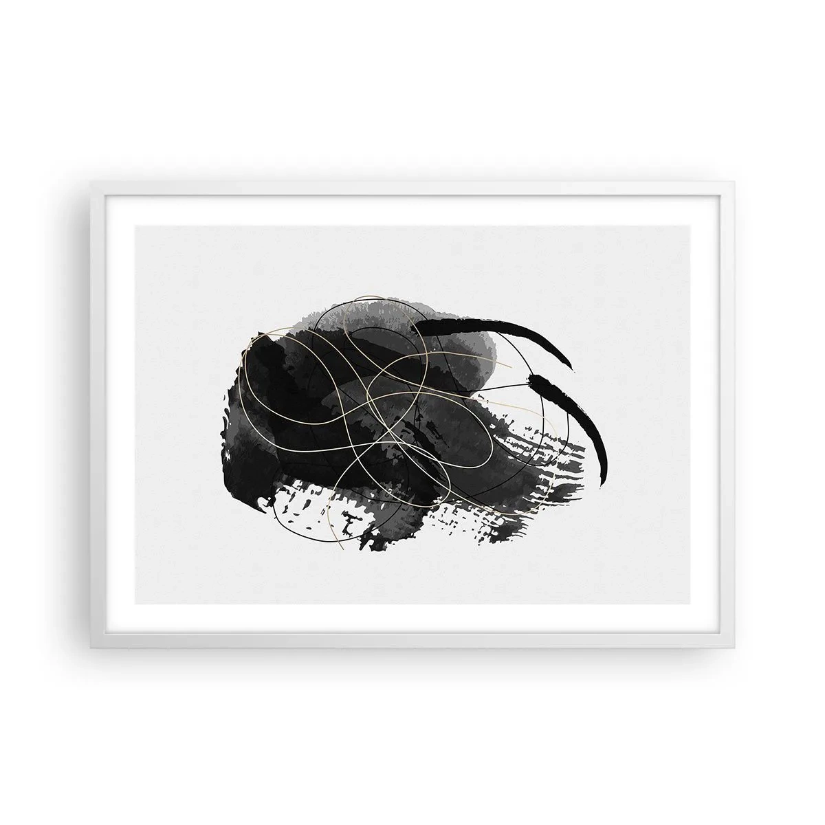 Poster in cornice bianca - Nato dal nero - 70x50 cm