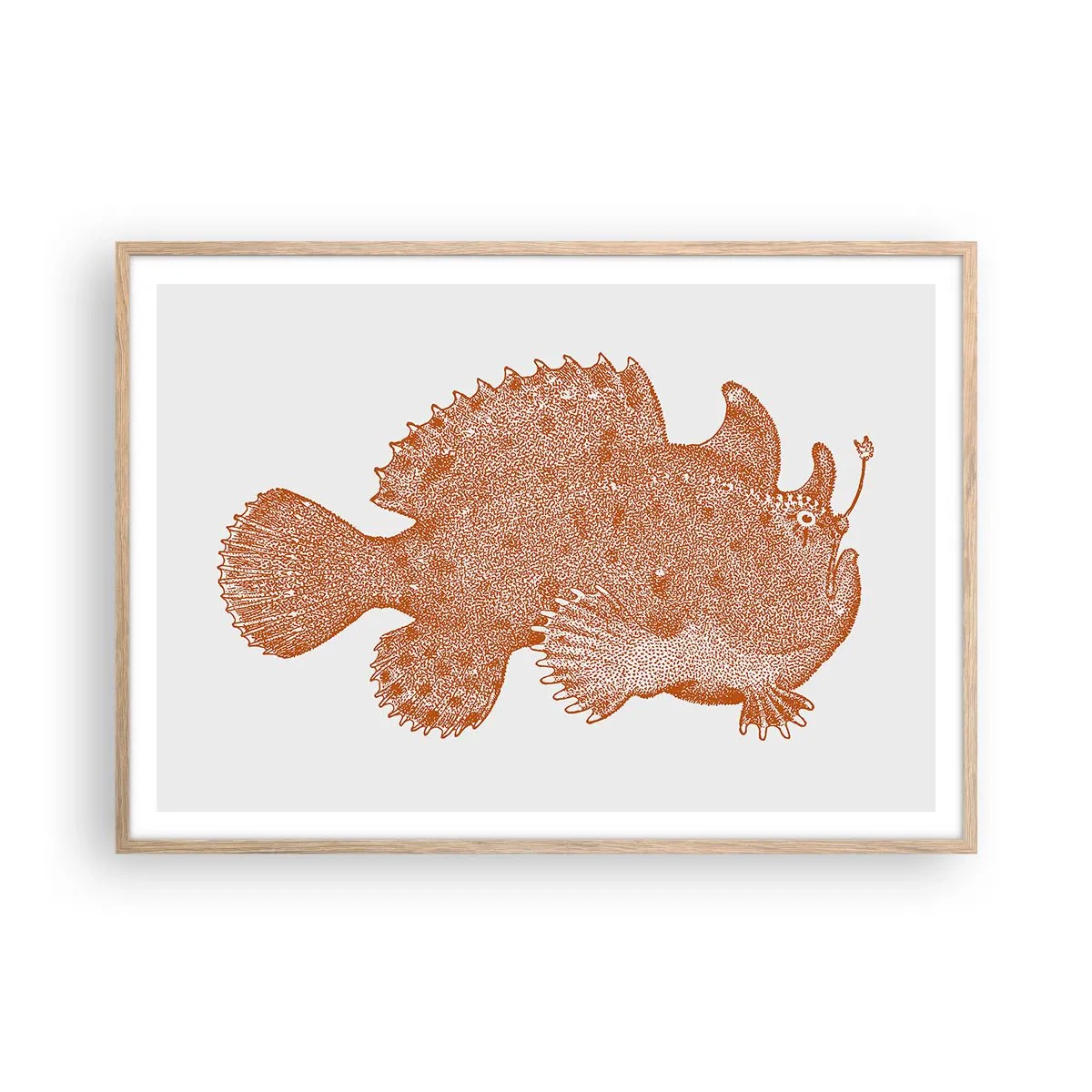 Poster in cornice rovere chiaro - È davvero un pesce - 100x70 cm