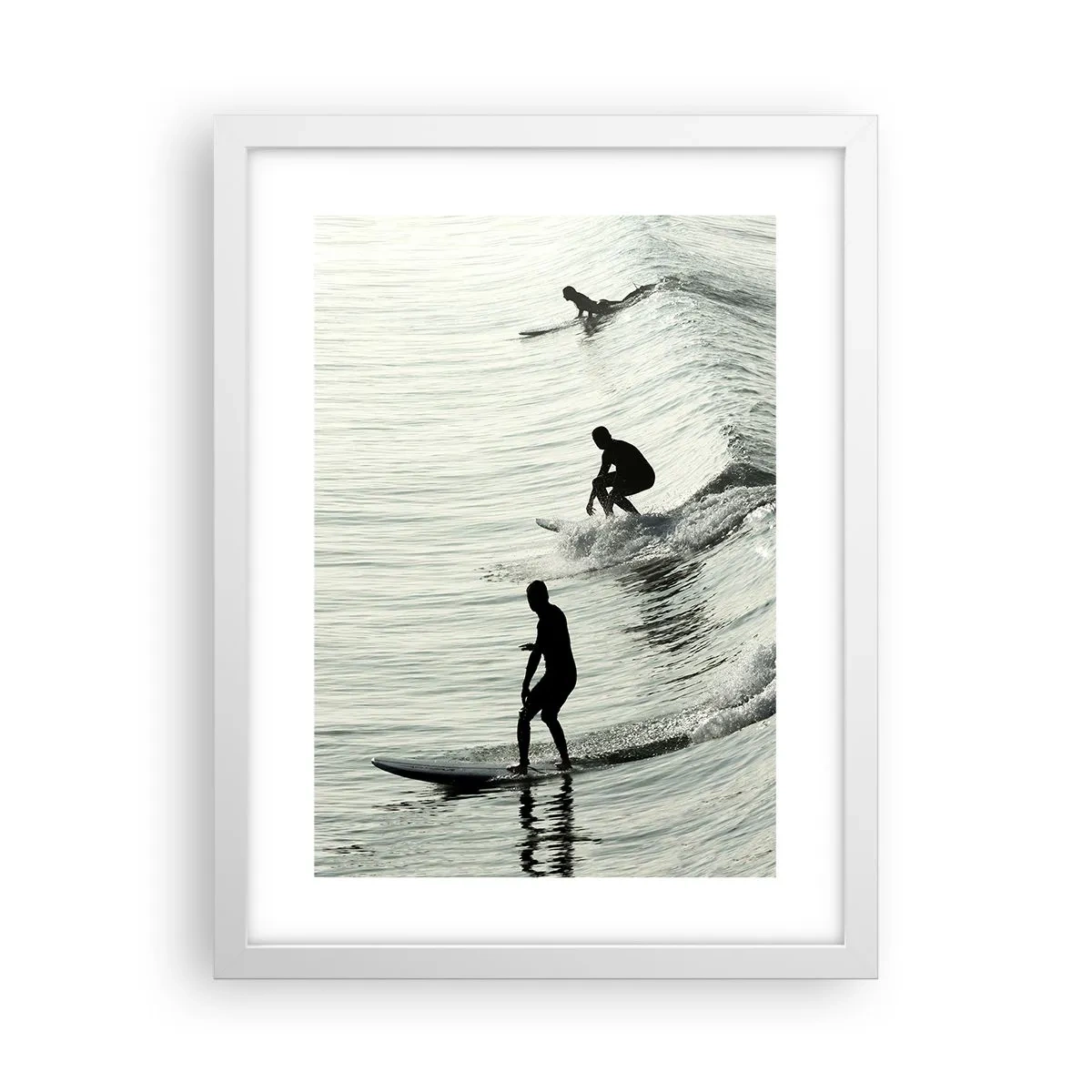 Poster in cornice bianca - Onde all'incontro - 30x40 cm