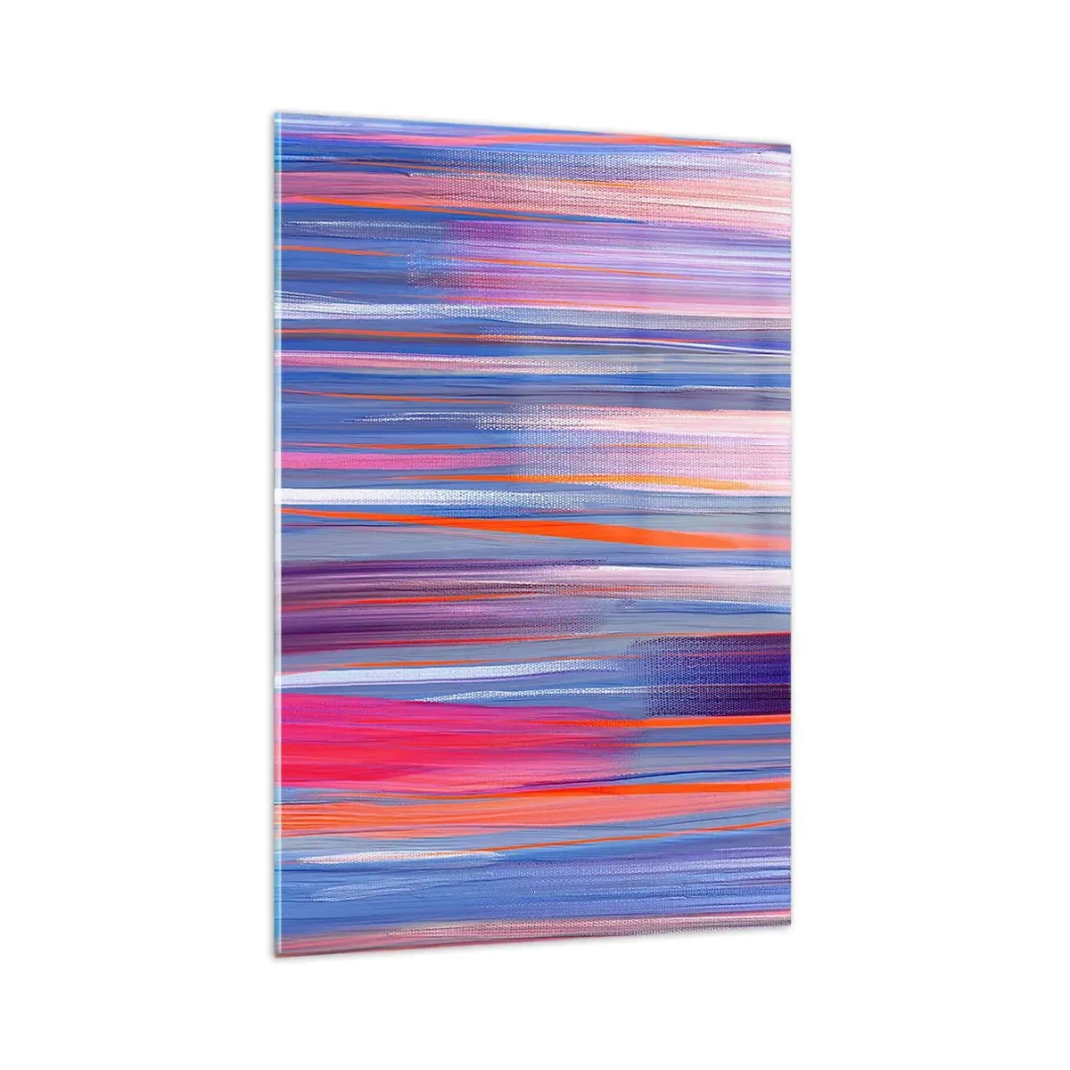 Quadro su vetro - Linee verticali astratte nelle tonalità del blu e del rosa - 80x120cm - Ascensione arcobaleno - Decorazione murale moderna per soggiorno e camera da letto ARTTOR