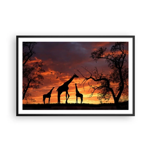 Poster in cornice nera - Piccola cena tra amici - 91x61 cm