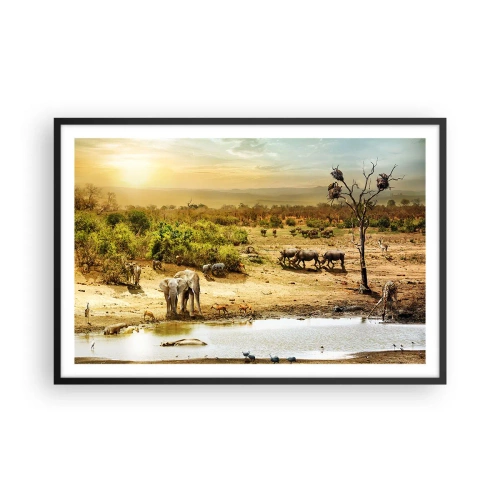 Poster in cornice nera - "Un fiume usciva da Eden…" - 91x61 cm