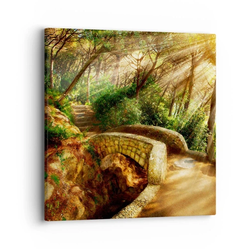 Quadro su tela - Stampe su Tela - Dal ponte direttamente nel bosco delle fiabe - 40x40 cm
