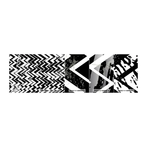 Campione Di Fotomurale Standard Eco - Zig-bianco, zag-nero - Astrazione, Pezzo, Bianco e nero - 100x30 cm