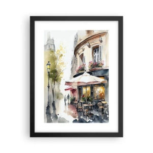 Poster in cornice nera - Mattina a Parigi - 30x40 cm